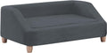 36-In. Microfiber Dark Gray Rectangular Dog Sofa for Medium-Sized Dogs, Modern and Stylish Elevated Dog Sofa Bed for Home or Apartment, Comfortable and Easy to Clean Dog Couch