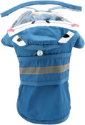 Cute Shark Dog Raincoat with Clear Hood and Harness Hole Adjustable Waterproof Rain Jacket for Small Medium Large Dogs Boy Girl Reflective Pet Poncho, Blue, XS