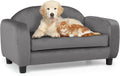 Pet Sofa Dog Couch for Small Dogs and Cats, Velvet  Cat Couch Bed with Removable Cushion, Washable Cover, Light Gray