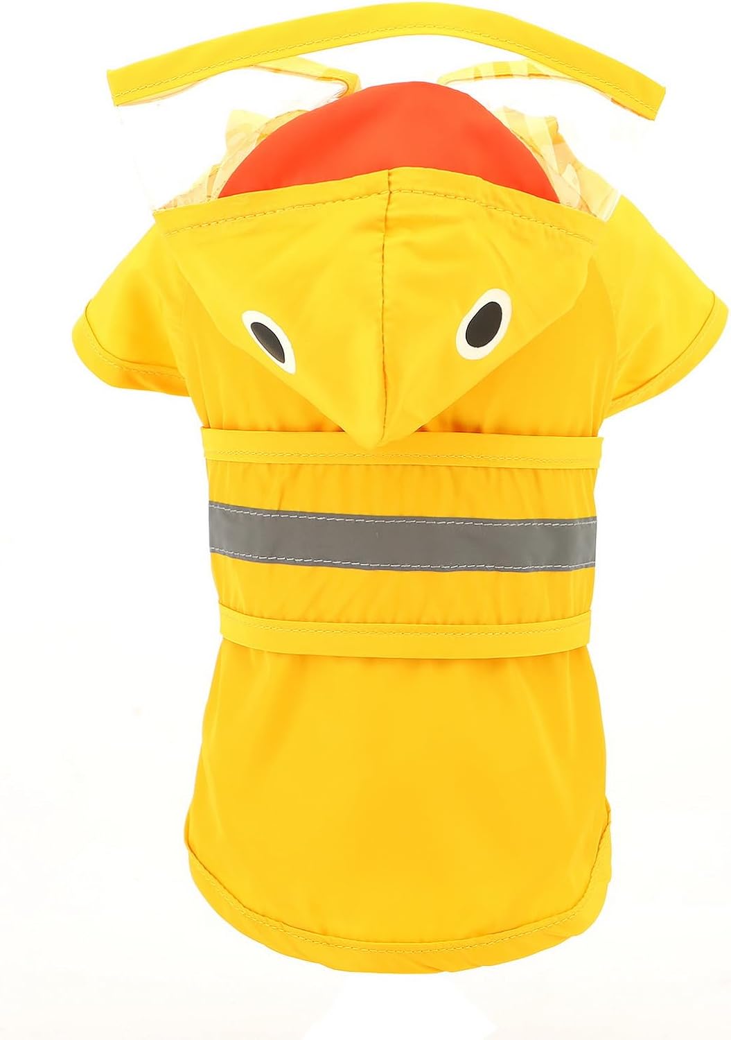 Cute Duck Dog Raincoat with Clear Hood and Harness Hole Adjustable Waterproof Rain Jacket for Small Medium Large Dogs Boy Girl Reflective Pet Poncho, Yellow, XS