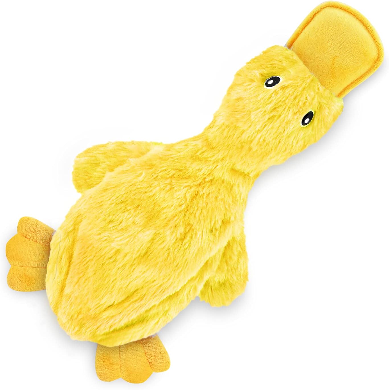 Crinkle Dog Toy for Small, Medium, and Large Breeds, Cute No Stuffing Duck with Soft Squeaker, Fun for Indoor Puppies and Senior Pups, Plush No  Yellow