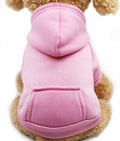 Winter Dog Hoodie Sweatshirts with Pockets Warm Dog Clothes for Small Dogs Chihuahua Coat Clothing Puppy Cat Custume (Pink, XX-Small)