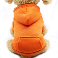 Winter Dog Hoodie Sweatshirts with Pockets Warm Dog Clothes for Small Dogs Chihuahua Coat Clothing Puppy Cat Custume (Orange, XX-Small)