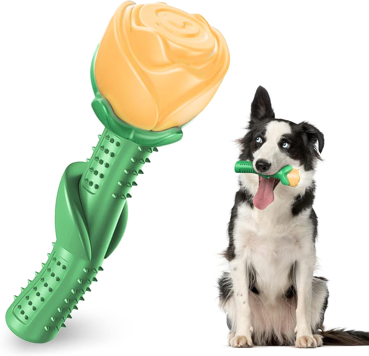 Dog Toys for Aggressive Chewers, Dog Toy for Dogs, Interactive Chew Toys for Training and Cleaning Teeth (Champagne, Roses)