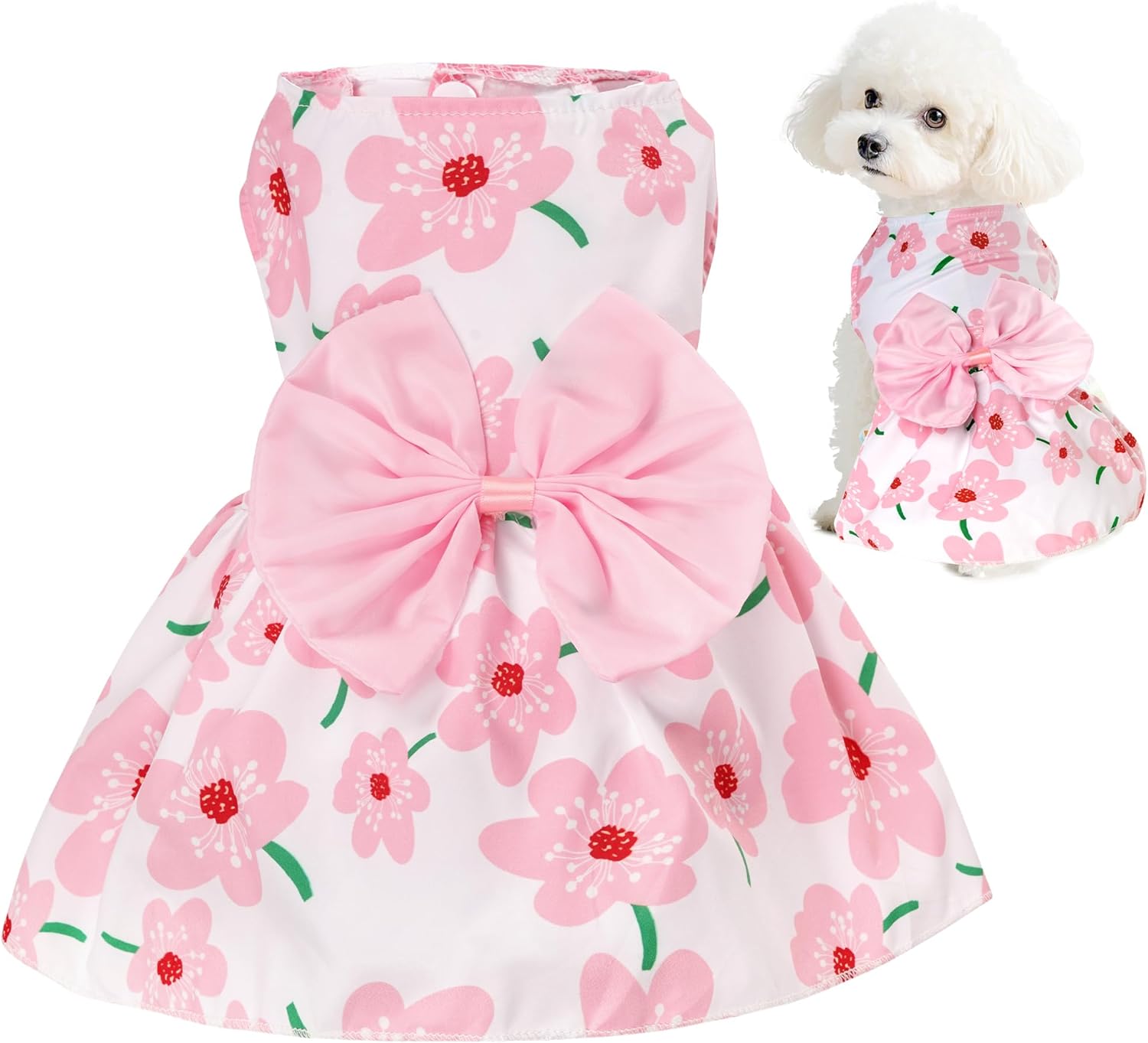 Floral Dog Dress Cute Dog Skirt Pet Dress Summer Pet Clothes for Puppy Small Cats