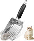 Stainless Steel Cat Litter Scoop,Metal Cat Litter Scoop,Kitty Metal Scooper,Sturdy Mesh Scooper,Suitabla cat Scooper for Cat Litter Box(Sliver)