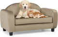 Pet Sofa Dog Couch for Small Dogs and Cats, Velvet  Cat Couch Bed with Removable Cushion, Washable Cover, Light Brown