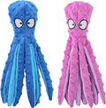 Squeaky Dog Toys, Octopus No Stuffing Crinkle Plush Dog Toys to Keep Them Busy, Interactive Dog Chew Toys for Puppy Teething, Large Dog Toys for Large Medium Small Breeds, Pet Toys, 2 Pack